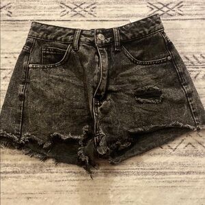 SHEIN Distressed Black Denim Shorts